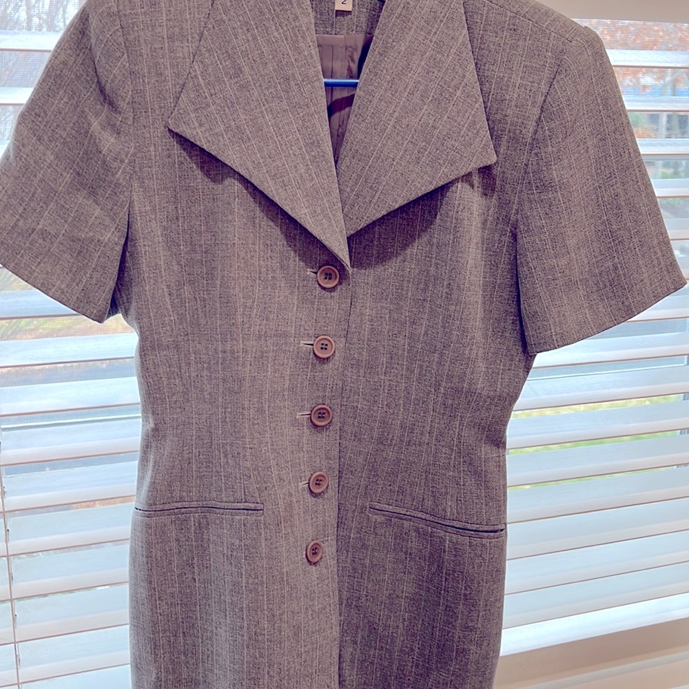 Elite Collection Short Sleeve Pinstripe Blazer
